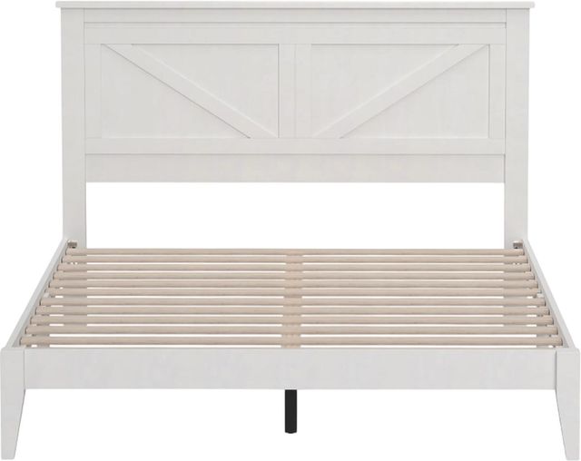 Rize Home Farmhouse Style Gloss White Full Panel Bed-1