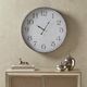 Olliix by Martha Stewart Duke White and Silver Round Clock-5