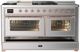 Ilve® Majestic III 60" Stainless Steel Pro Style Dual Fuel Natural Gas Range with French Top and Copper Trim-2