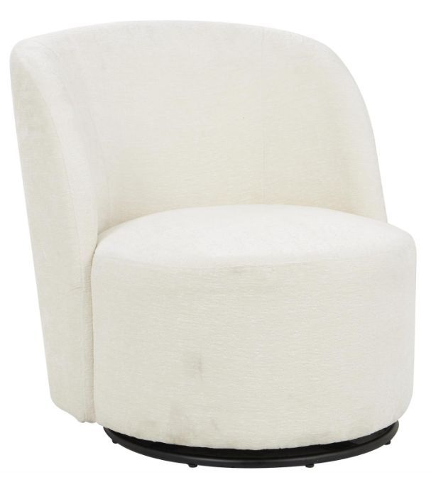Deco Marche White Swivel Accent Chair-0