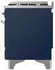 Ilve® Majestic III 36" Midnight Blue Pro Style Dual Fuel Natural Gas Range with Solid Door and Chrome Trim-4