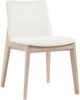 Moe's Home Collection Deco 2-Piece Cream White PVC Oak Dining Chair Set-0