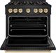 ZLINE Classic Autograph Edition 36" Black Stainless Steel Pro Style Dual Fuel Range with Polished Gold Accents-1