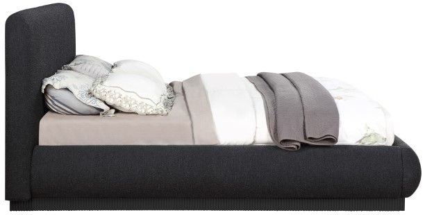 Meridian Furniture Rigby Black King Boucle Fabric Upholstered Panel Bed-2