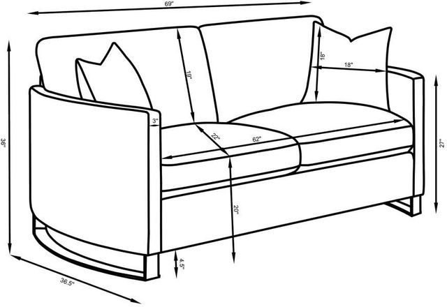 Coaster® Corliss 2-Piece Beige Upholstered Arched Arm Sofa Set-3