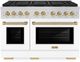 ZLINE Paramount Series Autograph Edition 48" Stainless Steel Pro Style Gas Range with White Matte Door and Champagne Bronze Accents-0