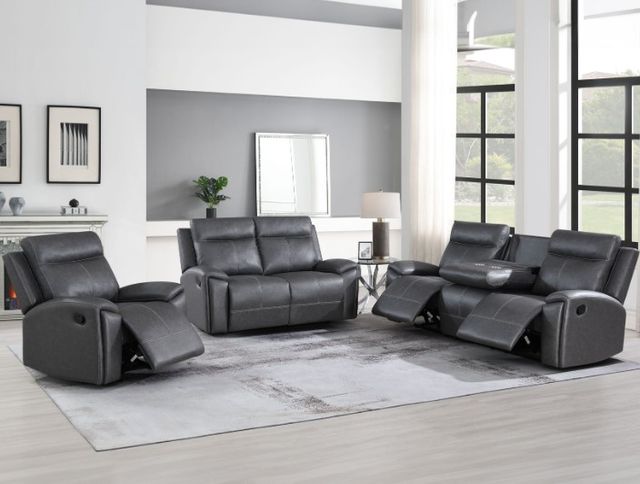 Steve Silver Co. Gaston 3-Piece Gray Manual Reclining Set-1