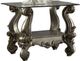 ACME Furniture Versailles Glass Top End Table with Antique Platinum Base-0