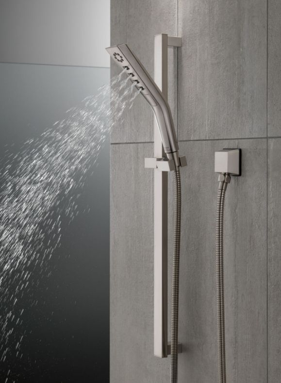 Delta Universal Showering Stainless H2Okinetic® Slide Bar Hand Shower-2