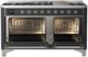 Ilve® Majestic III 60" Graphite Matte Pro Style Dual Fuel Natural Gas Range with Solid Door and Chrome Trim-1