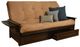 Kodiak Furniture Phoenix Suede Peat/Espresso Queen Storage Futon with Mattress-0
