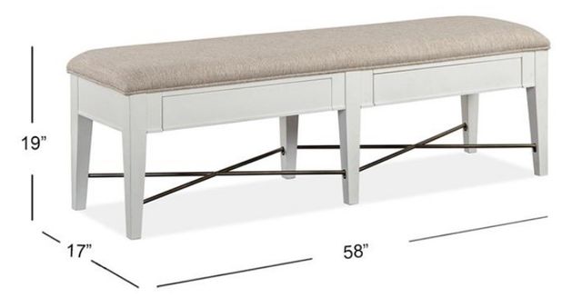 Magnussen Home® Heron Cove Baja Fog/Chalk White Upholstered Bench-2