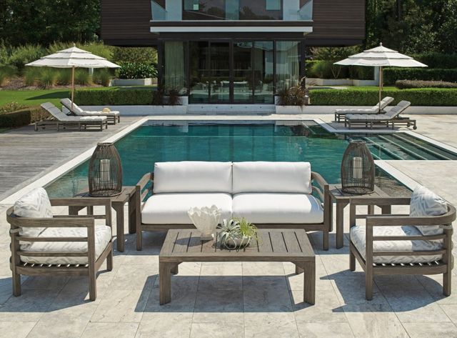 Tommy Bahama® Outdoor La Jolla Weathered Gray Wooden Sofa-2