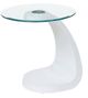 Furniture of America® Nahara Glass Top End Table with White Base-0