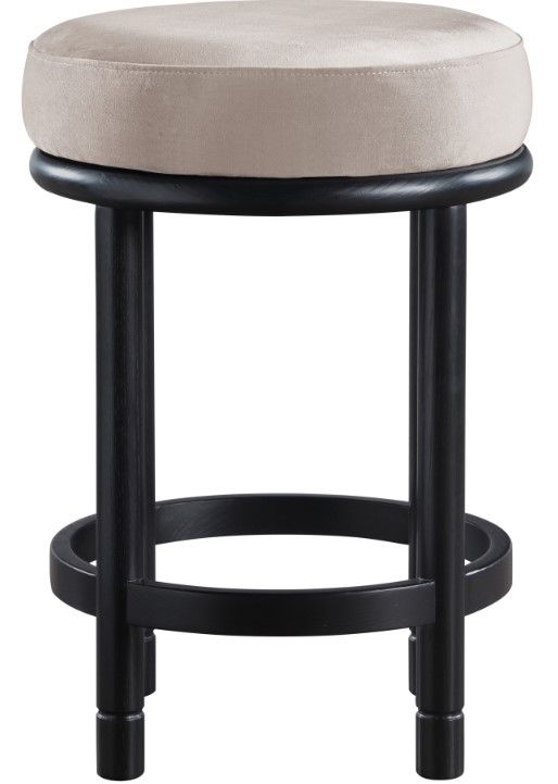 Meridian Furniture Monette Taupe/Black Upholstered Counter Stool-1