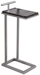 Bassett Mirror Evelyn Cast Glass Top Accent Table with Nickel Base-1