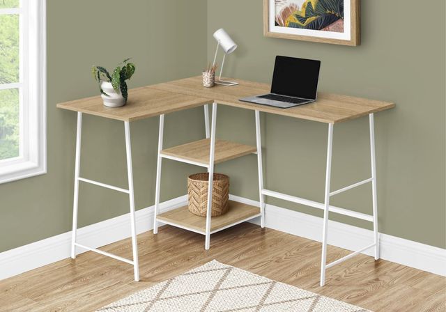 Monarch Specialties Inc. Natural L-Shaped Desk-1