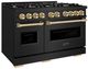 ZLINE Classic Autograph Edition 48" Black Stainless Steel Pro Style Gas Range with Polished Gold Accents-2