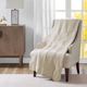 Olliix by Madison Park Cream Tuscany Oversized Quilted Throw with Scalloped Edges-3