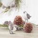 K & K Interiors Brown 4.5 Inche Wax Snowy Pinecone Luminara Indoor Candle-1