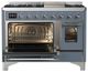Ilve® Majestic III 48" Blue Gray Pro Style Dual Fuel Liquid Propane Range with Triple Glass Door and Chrome Trim-3