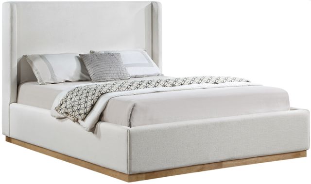 Meridian Furniture Flynn Cream Upholstered Panel Bed-0
