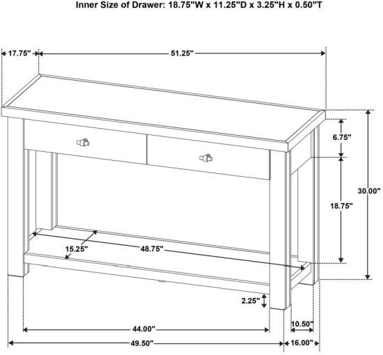 Coaster® Beasley Golden Oak Console Table-2