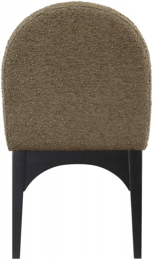 Meridian Furniture Waldorf Olive/Black Boucle Upholstered Dining Chair-2