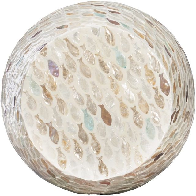 Linon Capiz Beige Drum Table-2
