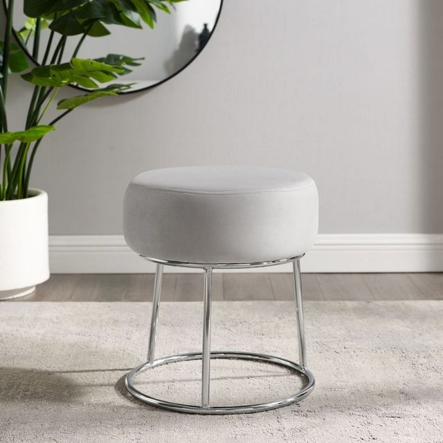 Linon Bardot Gray Vanity Stool-3