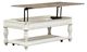 Liberty Furniture Magnolia Manor Weathered Bark Lift Top Cocktail Table with Antique White Base-1