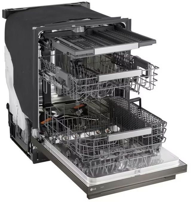 LG 24" PrintProof™ Black Stainless Steel Top Control Built In Dishwasher-2