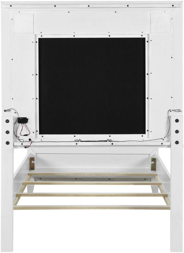 Liberty Furniture Reflections Gray/Pearl White/Rhinestone Full Youth Upholstered Panel Bed-2