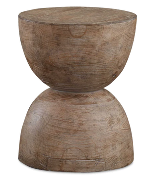 Front view of the Bassett® Furniture Tahiti Drum Light Brown Lamp Table