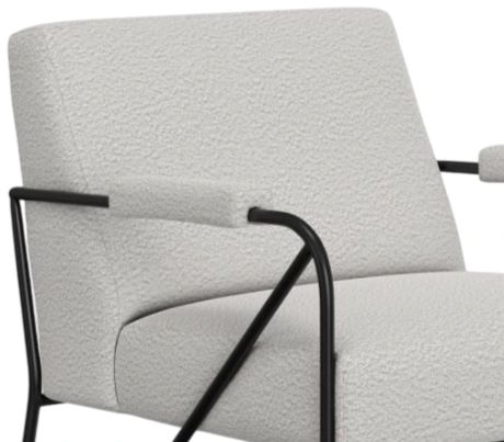 International Furniture Direct Lotus Pearl/Matte Black Accent Chair-1