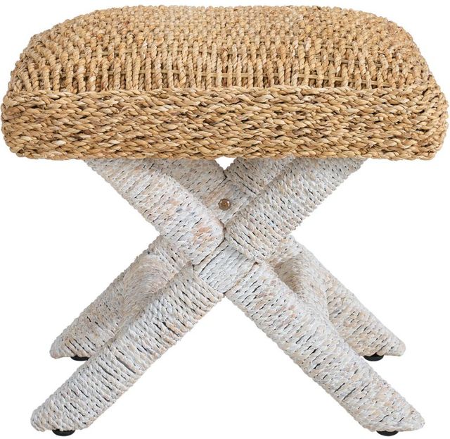 Martin Svensson Seagrass Beige/Brown Accent Stool-1