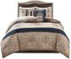 Olliix by Madison Park Essentials 24 Pieces Navy California King Delaney Room in a Bag Set-0