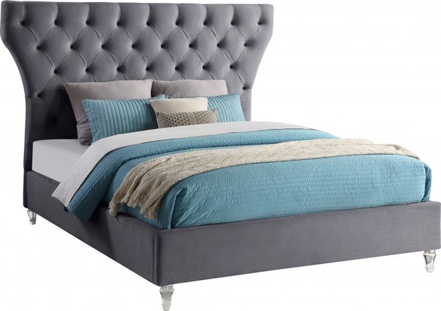 Meridian Furniture Kira Gray King Upholstered Bed-0