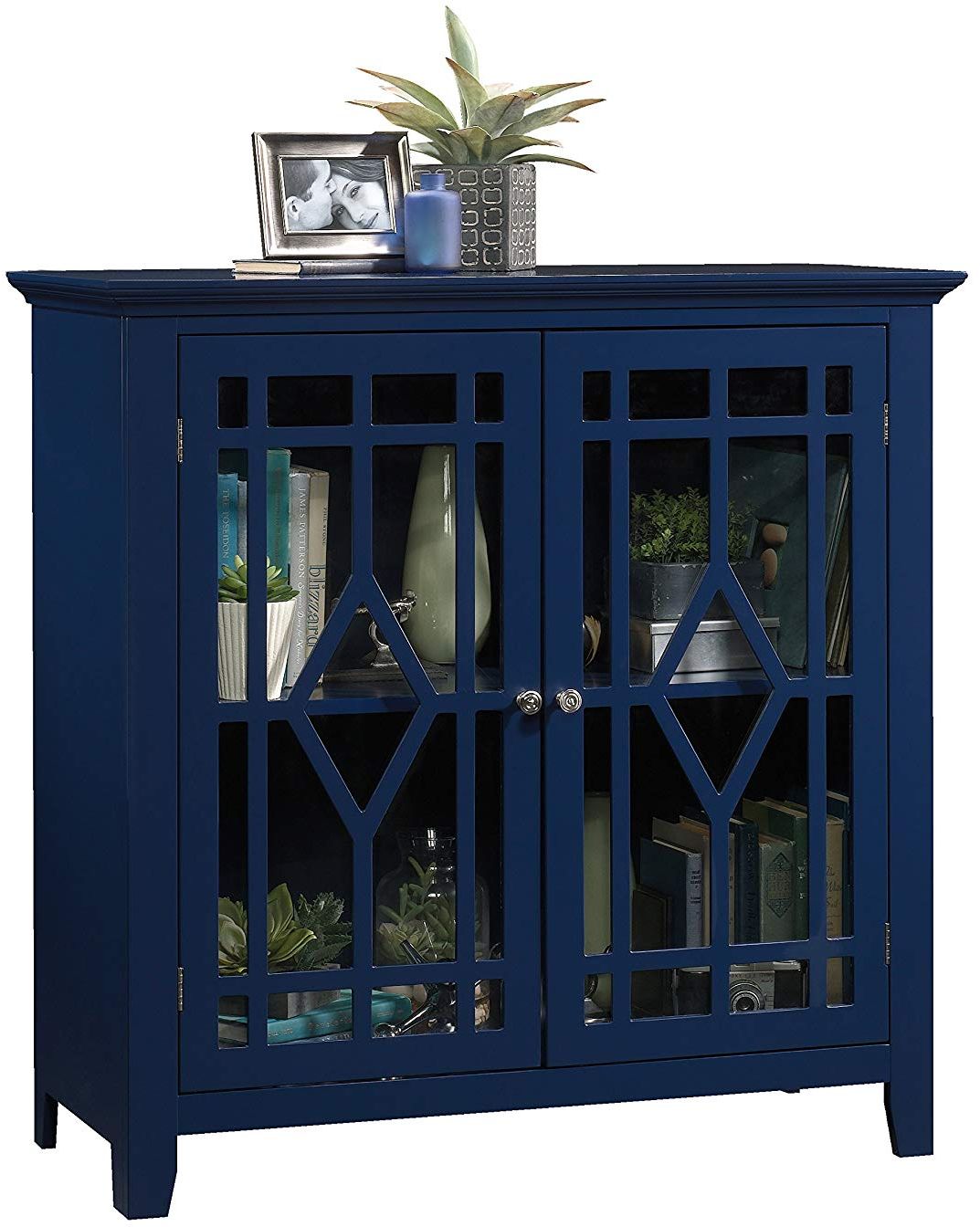 Sauder Shoal Creek Indigo Blue Display Cabinet Pieratt s