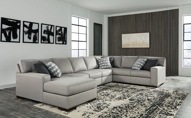 Benchcraft® Marsing Nuvella® 5-Piece Slate Left-Arm Facing Loveseat Sectional and Chaise-2