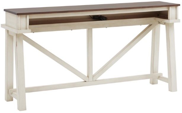 aspenhome® Pinebrook Prairie White Console Bar Table-1
