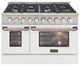 Kucht Professional KDF Series 48" Stainless Steel Pro Style Dual Fuel Range with White Door and Rose Gold Handle-0