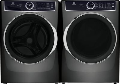Electrolux® Titanium Front Load Washer & Gas Dryer Laundry Pair Front view of the Electrolux® Titanium Front Load Washer & Gas Dryer Laundry Pair