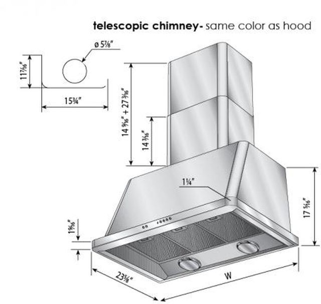 Ilve® Majestic II Series 36" Stainless Steel Wall Mount Convertible Hood-2