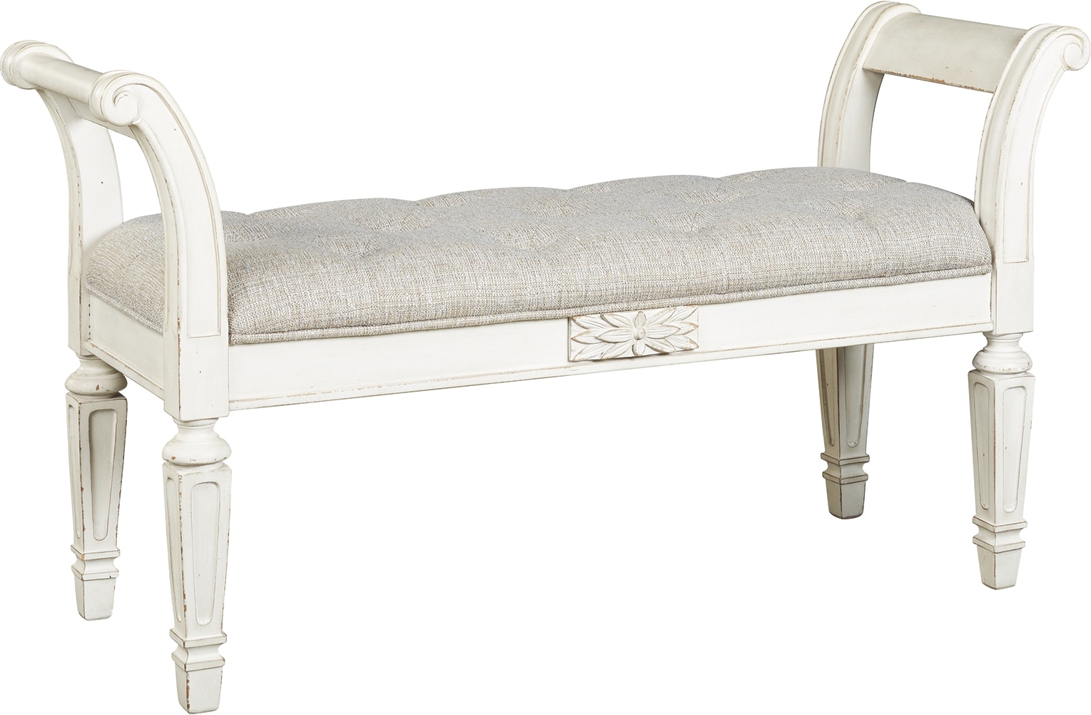 Realyn Bench - Antique White Realyn Bench - Antique White
