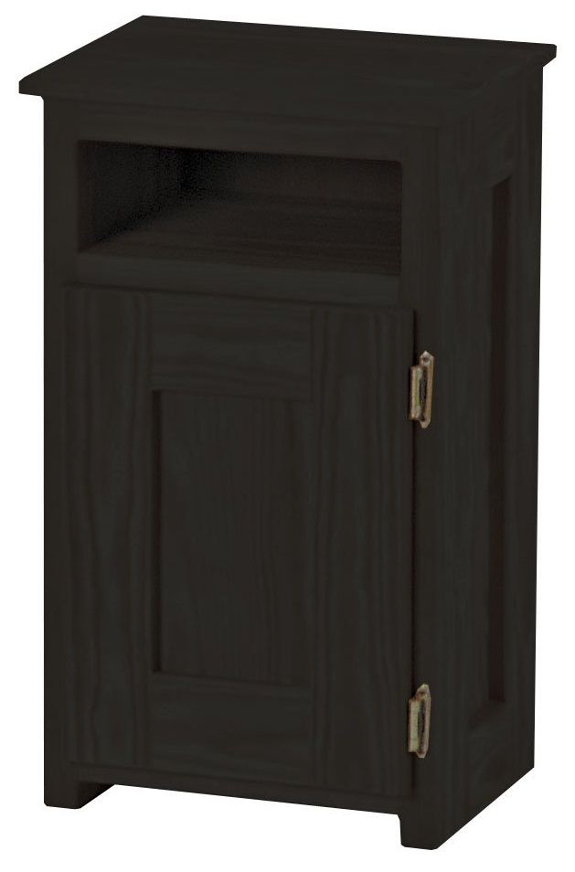 Crate Designs™ Furniture Espresso Left Right Hinge Door Petite Nightstand with Lacquer Finish Top Only-0