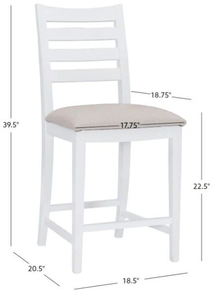 Linon Felicia 2-Piece Gray/White Counter Stool-2