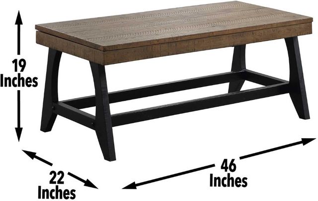 Steve Silver Co. Ralston Caramel Cocktail Table with Ebony Base-2