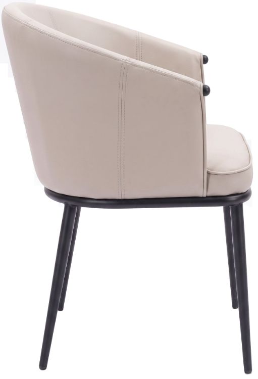 Cramco Lois Pearl/Matte Black Dining Arm Chair-3