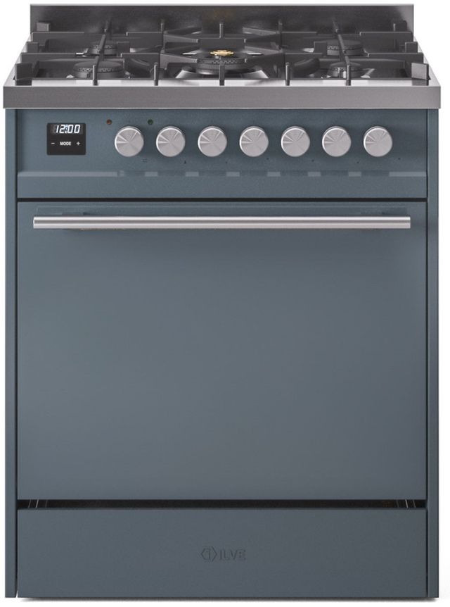 Ilve® Professional Plus II Series 30" Blue Gray Pro Style Dual Fuel Range-0